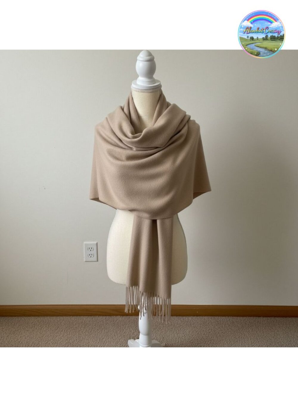 Wool Pashmina Shawl Wrap Soft Winter Warm Scarf for Women